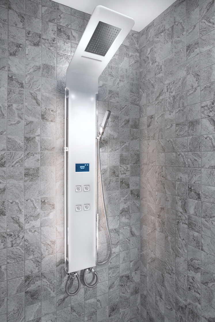 A picture of a smart tech shower.
