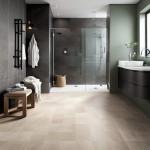 Vinyl floor in bathroom