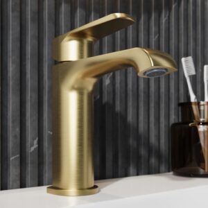 Scudo Montana Mini Mono Basin Mixer in Brushed Brass