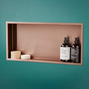 Scudo Inset Shower Niche 600 x 300mm in Brushed Bronze
