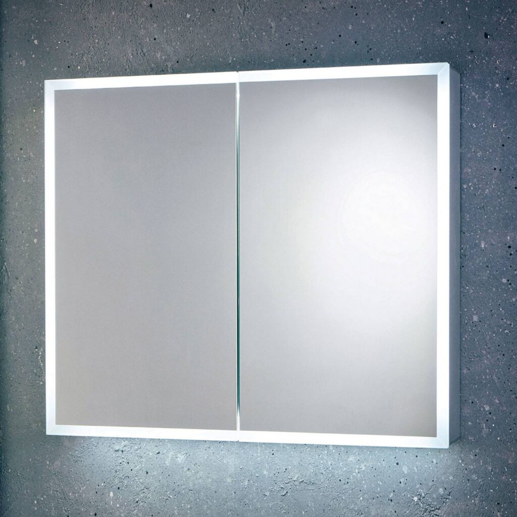 MIA-600X700-CAB Scudo Mia LED 600 x 700mm Double Door Mirror Cabinet