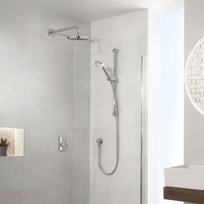 Aqualisa Visage Q Smart Shower Concealed with Adj and Wall Fixed Head Gravity Pumped