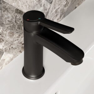 APE ES BAS BLK Bristan Apelo Eco Start Basin Mixer with Waste in Black
