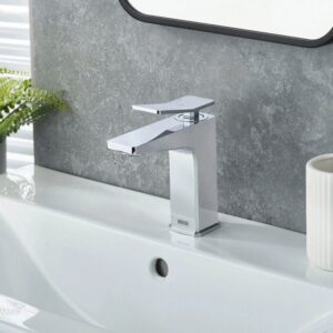 TAN ES BAS C Bristan Tangram Eco Start Basin Mixer with Clicker Waste in Chrome