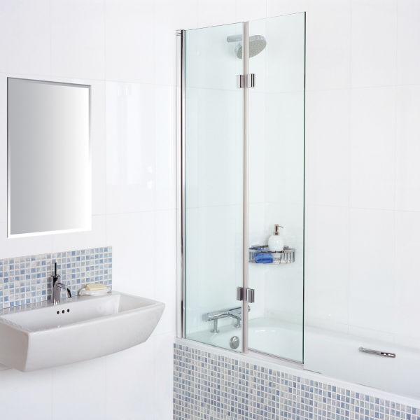 N2BV13SR Roman Innov8 Inward Folding RH Bath Screen Silver