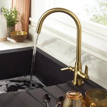 Brushed Brass Kitchen Taps