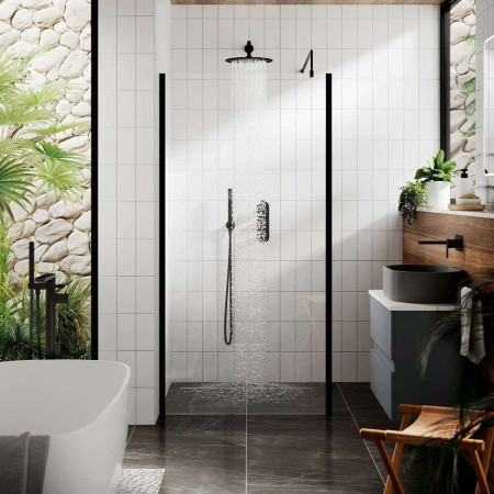 Hudson Reed Black Framed Wetroom Screens