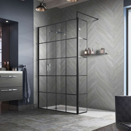 Hudson Reed Black Matrix Framed Wetroom Screens