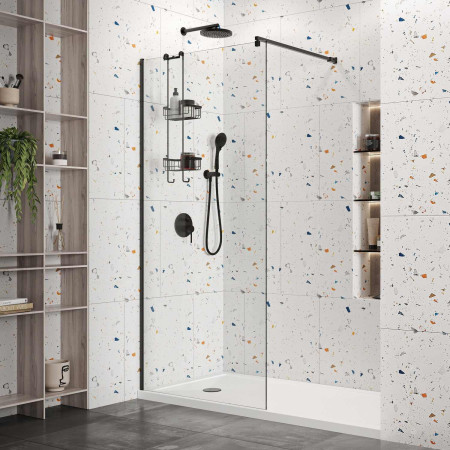 Roman Haven Black Wetroom Panels