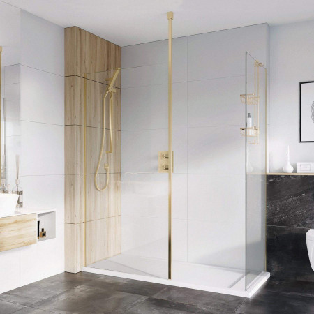 Roman Haven Brushed Brass Wetroom Panels