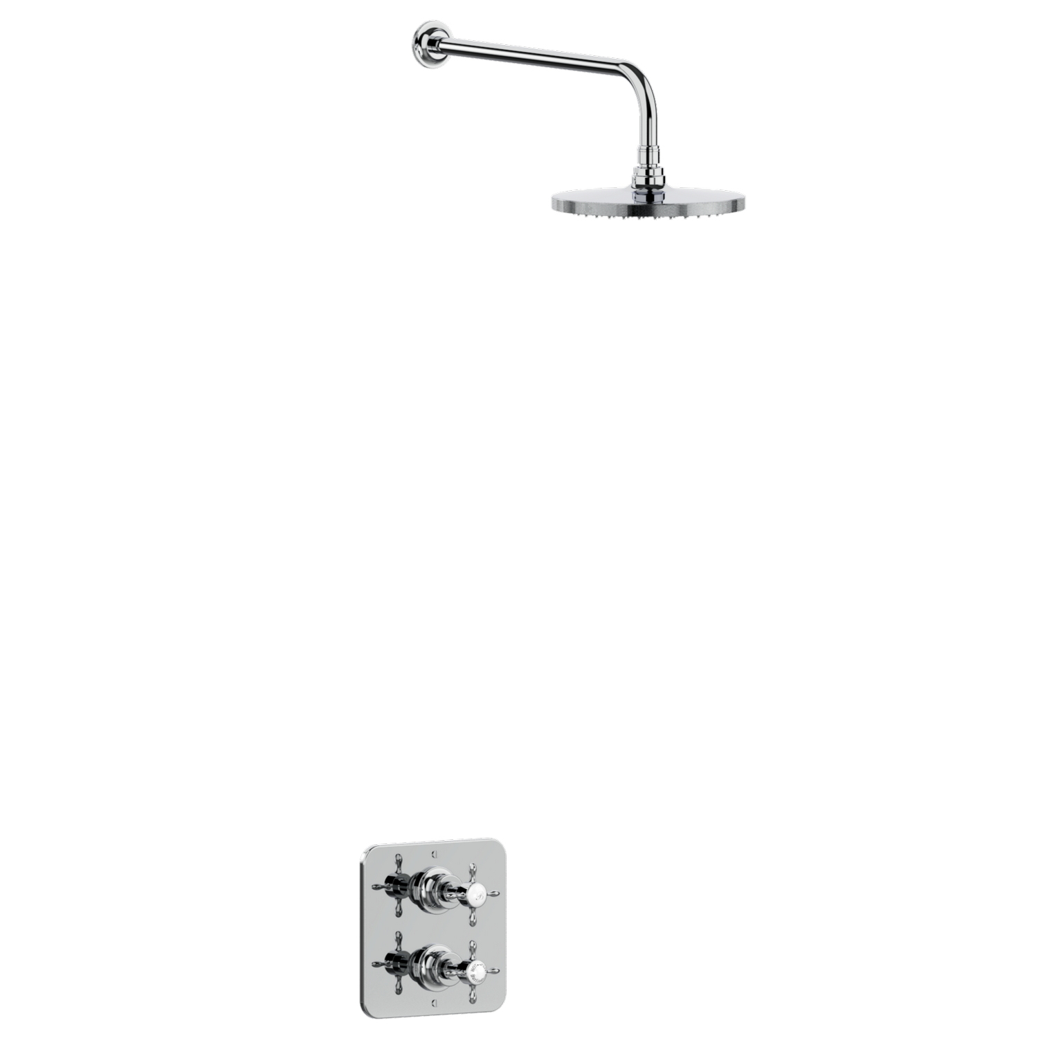 Burlington Guild Chrome Concealed Thermostatic Shower Valve with Fixed Head