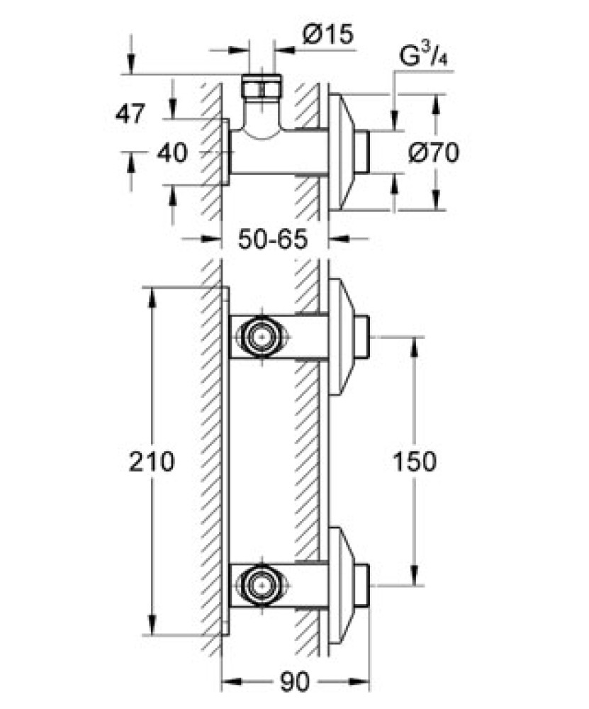 Grohe Grohtherm Exposed Installation Bracket-2
