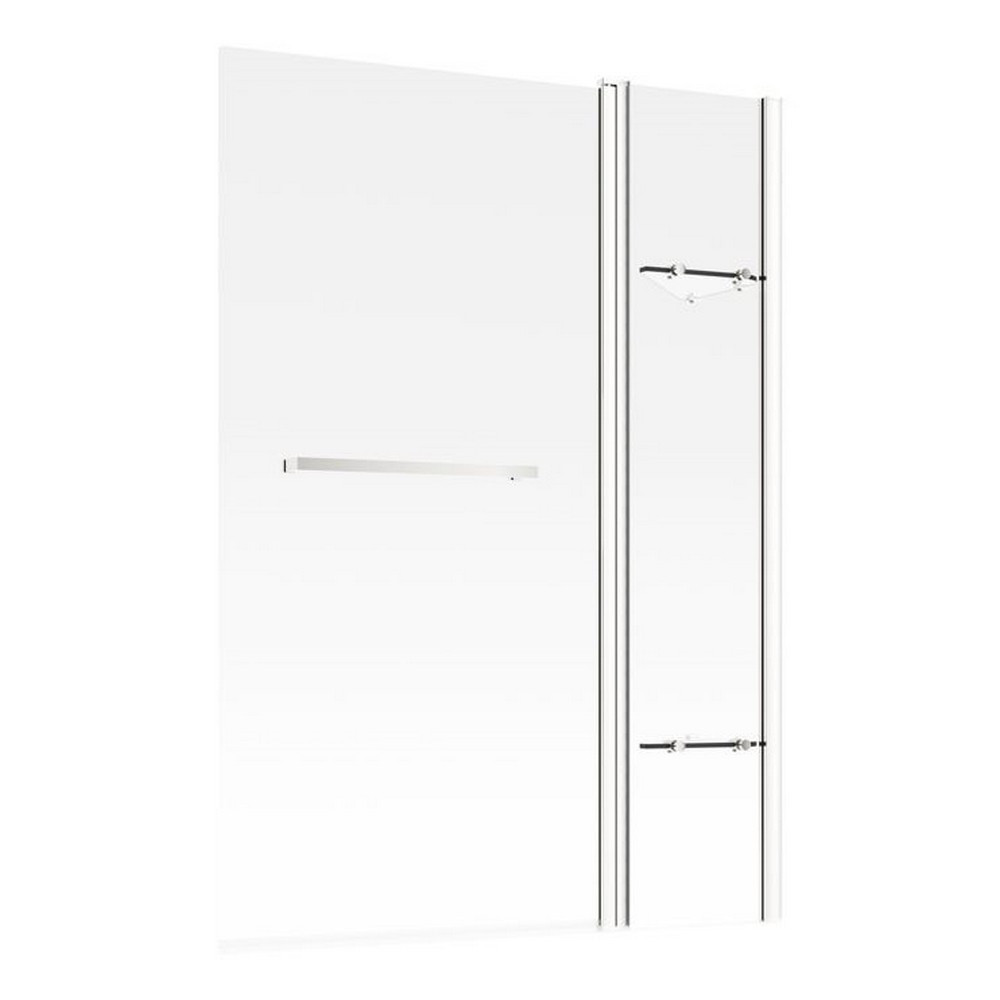 Ajax 1500mm Chrome Two Panel Folding 6mm Bath Screen