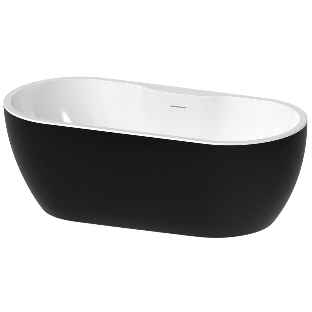 Ajax 2Go 1655 x 745mm Black Freestanding Bath