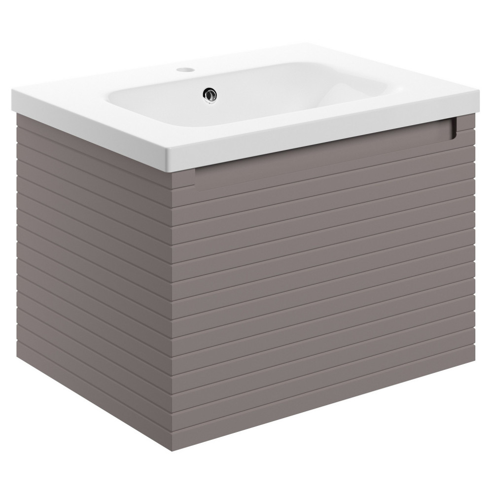 Ajax Barnoldby 600mm Wall Hung Matt Taupe Vanity Unit and Basin