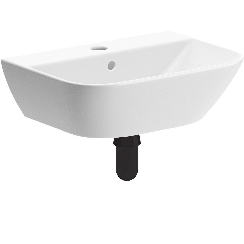 Ajax Binbrook 1TH Cloakroom Basin with Matt Black Trap