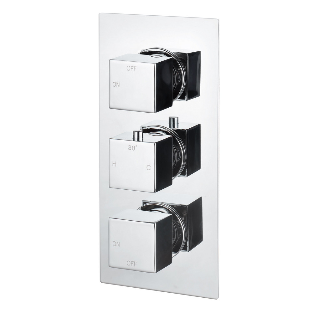 Ajax Brigsley Chrome Thermostatic Two Outlet Triple Concealed Shower Valve (1)