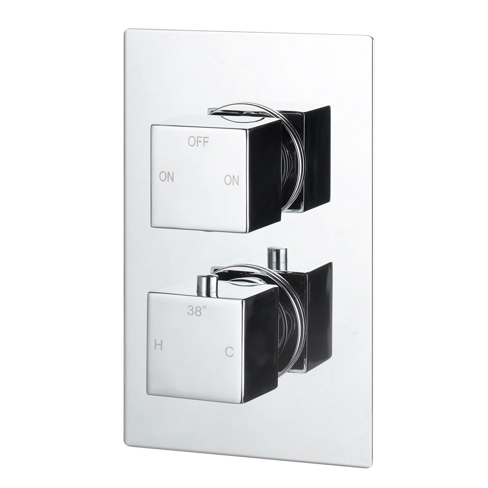 Ajax Hedon Chrome Thermostatic Two Outlet Twin Concealed Shower Valve