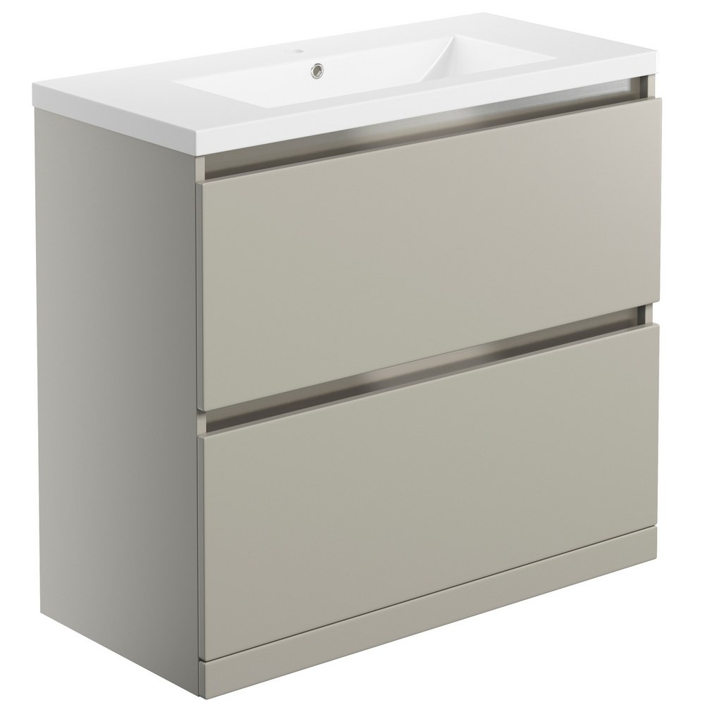Ajax Brookenby Matt Latte 815mm Floor Standing Vanity Unit with Basin