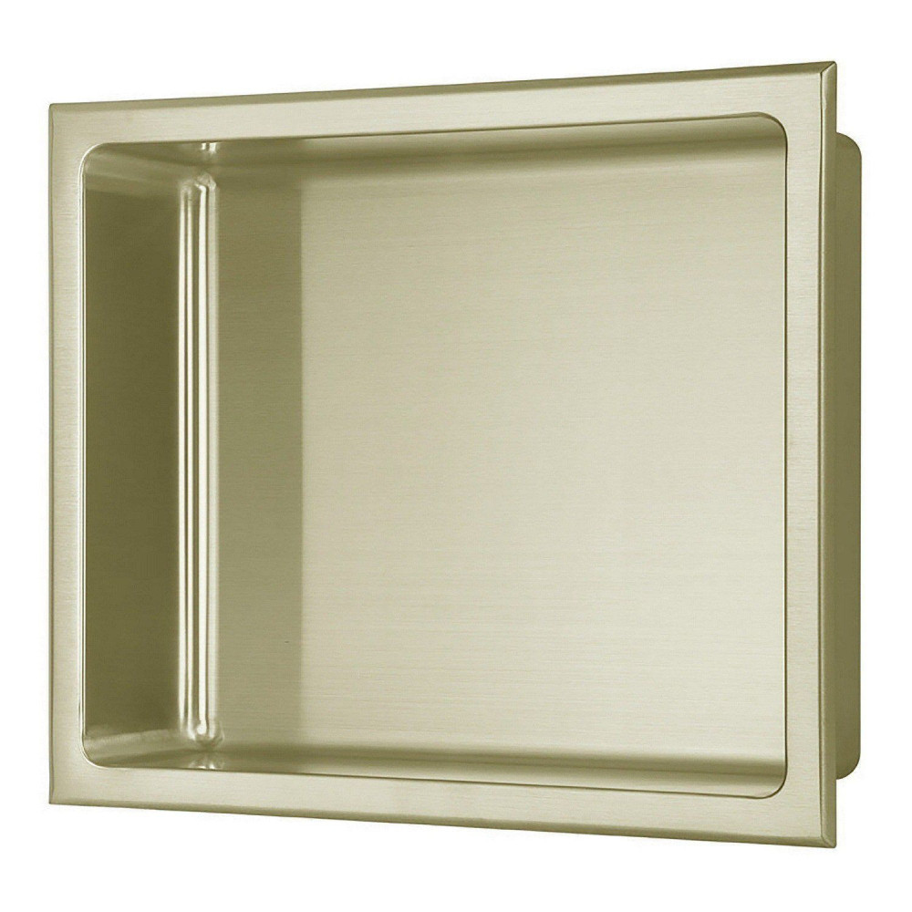 Ajax Brushed Brass 360 x 305mm Shower Niche