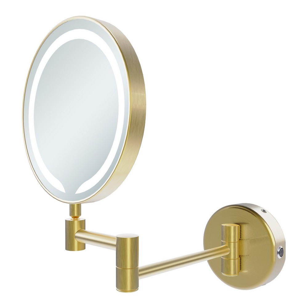 Ajax Bywood Brushed Brass Rounded LED Cosmetic Mirror