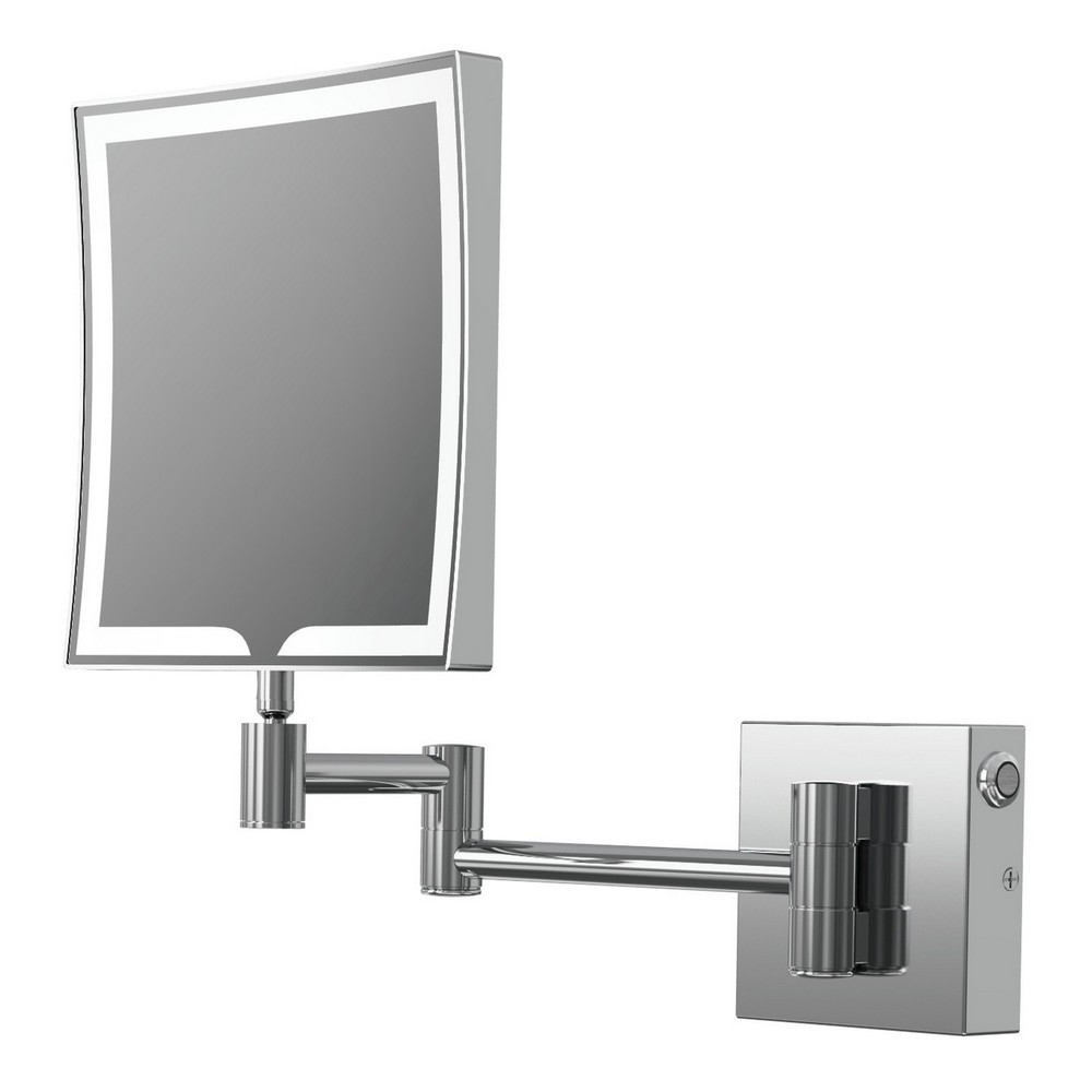 Ajax Bywood Chrome Squared LED Cosmetic Mirror