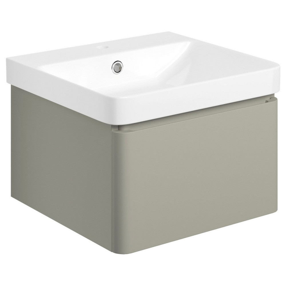Ajax Caenby 500mm Wall Hung Vanity Unit with Basin in Matt Latte
