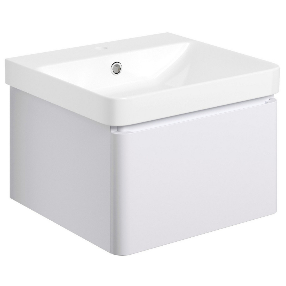 Ajax Caenby 500mm Wall Hung Vanity Unit with Basin in Matt White