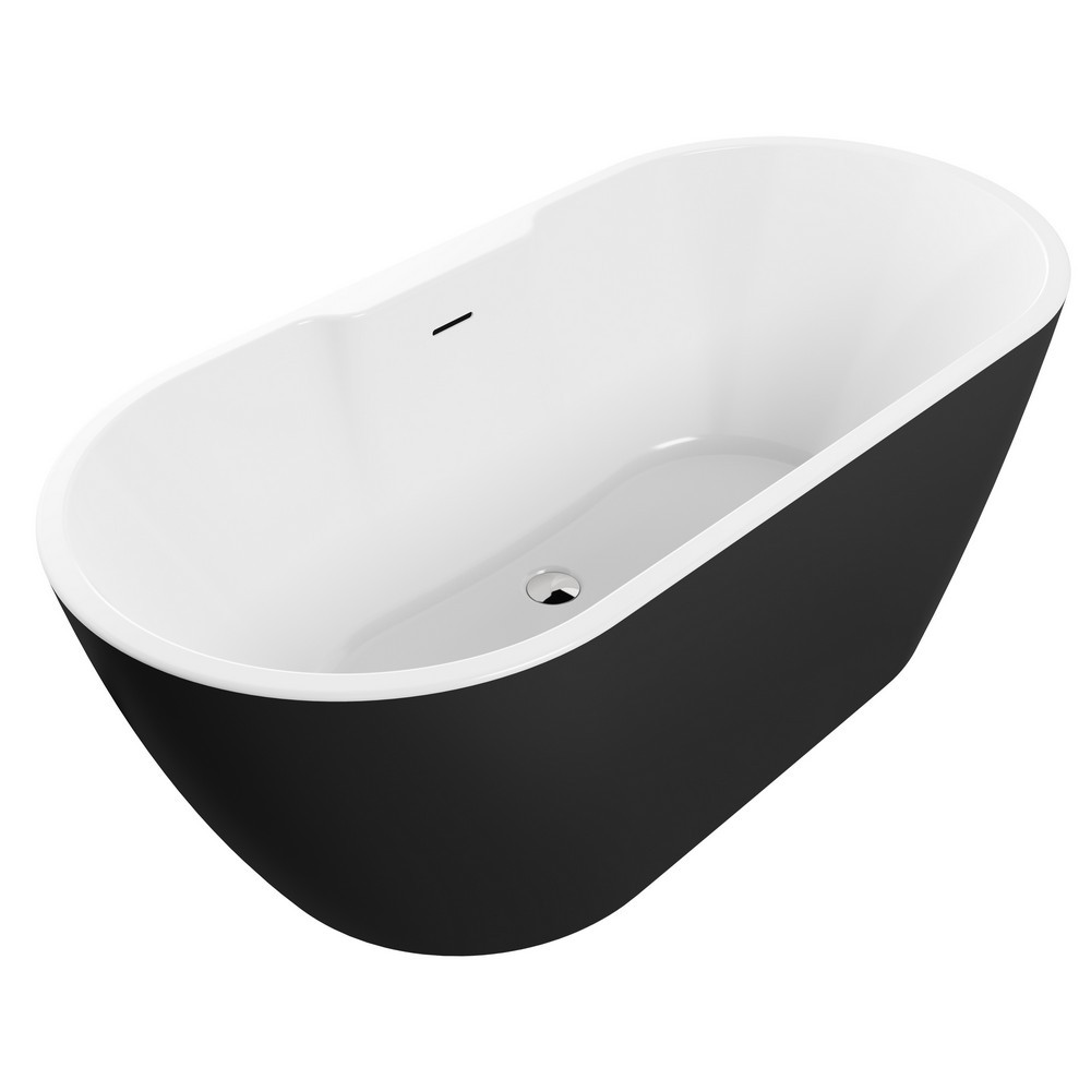 Ajax Carlton 1655 x 745mm Black Freestanding Bath