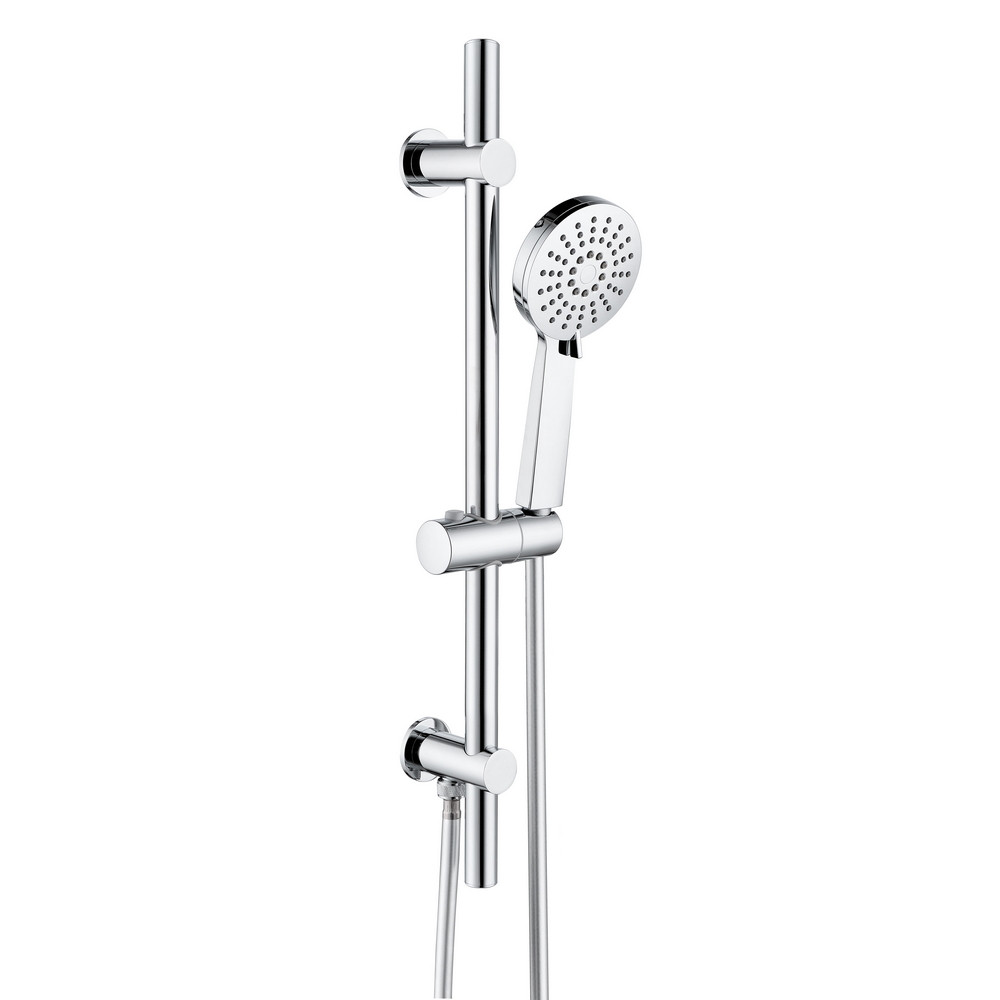 Ajax Chrome Round Premium Slider Rail Kit with Handset and Elbow (1)
