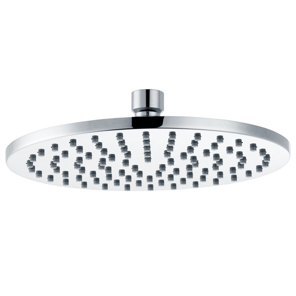 Ajax Chrome Rounded 200mm Brass Fixed Showerhead