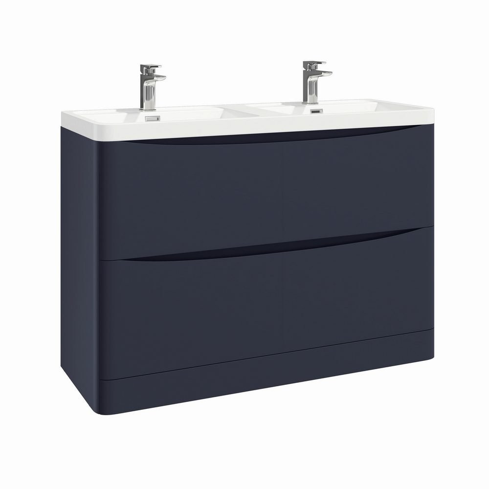 Ajax Contour 1200mm Floor Cabinet in Indigo Blue with Basin