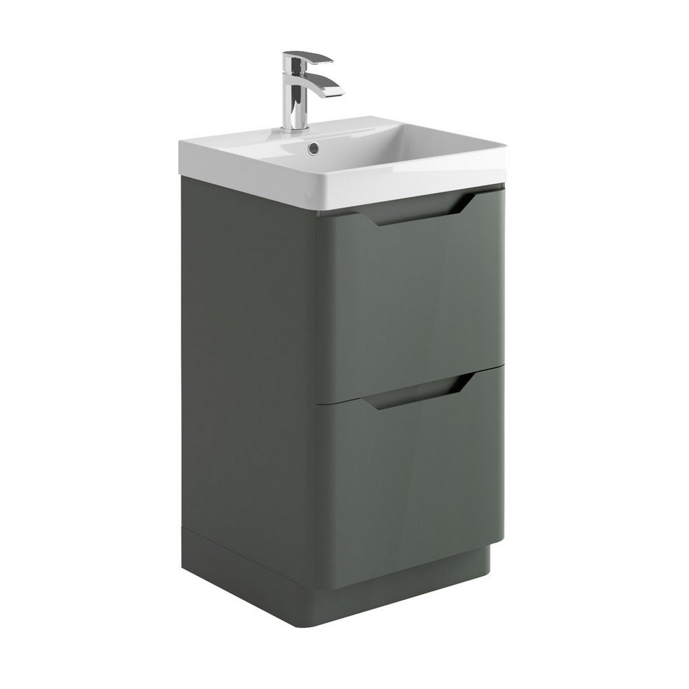 Ajax Curve 500mm Vanity Unit in Anthracite with Basin