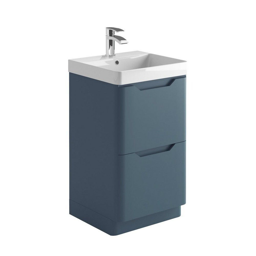 Ajax Curve 500mm Vanity Unit in Blue with Basin