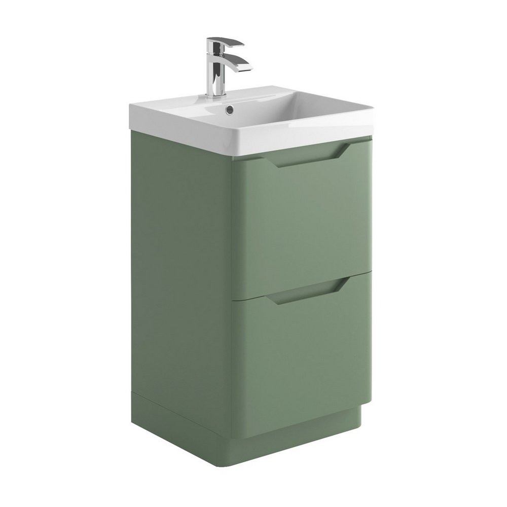 Ajax Curve 500mm Vanity Unit in Green with Basin