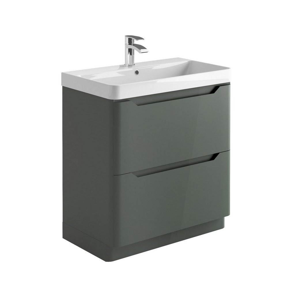 Ajax Curve 800mm Vanity Unit in Anthracite with Basin