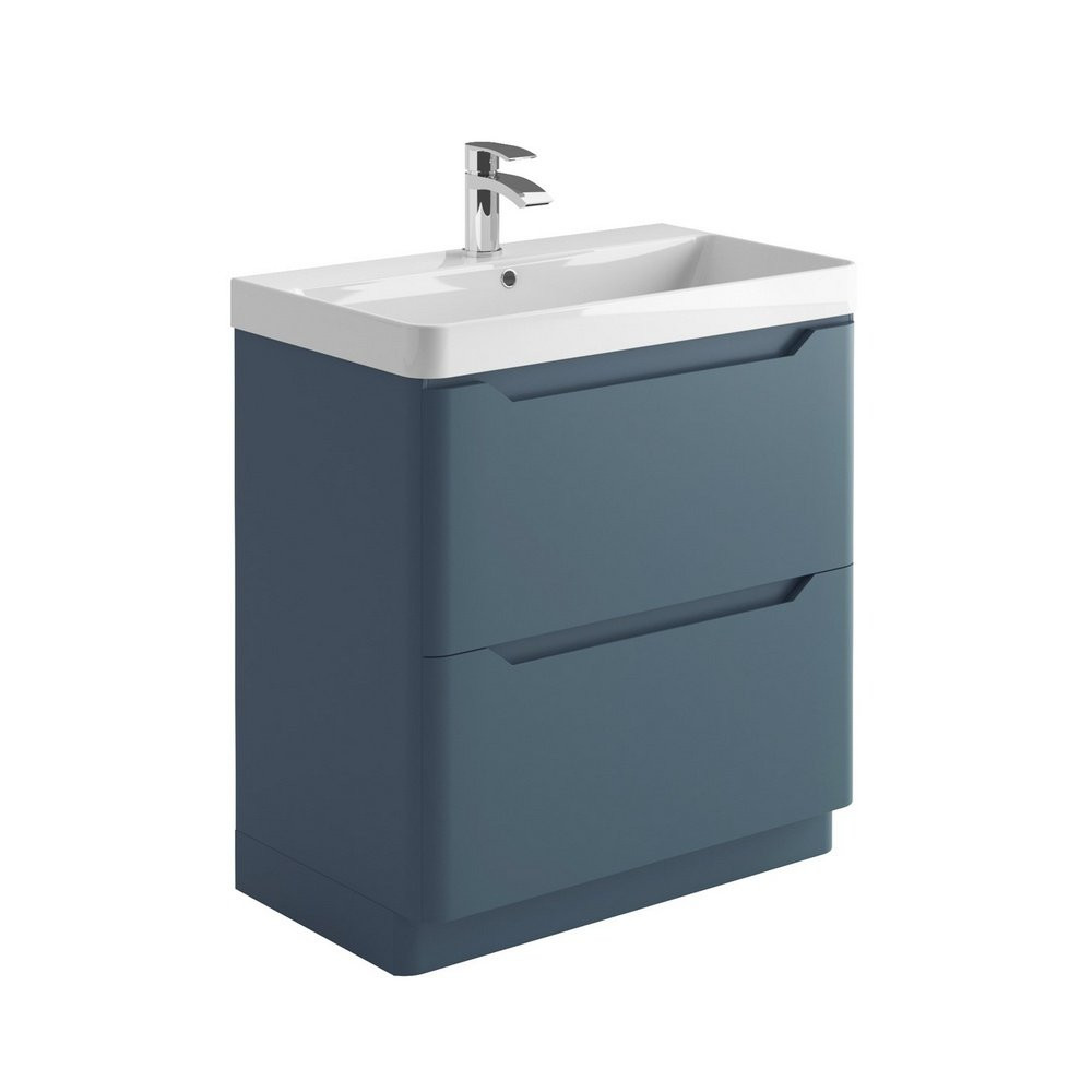 Ajax Curve 800mm Vanity Unit in Blue with Basin