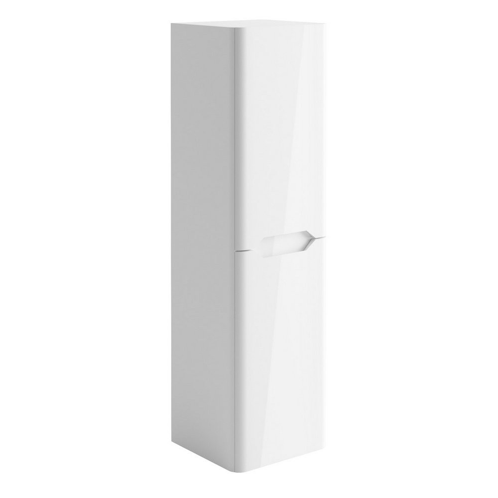 Ajax Curve Tall Boy Storage Unit in Gloss White
