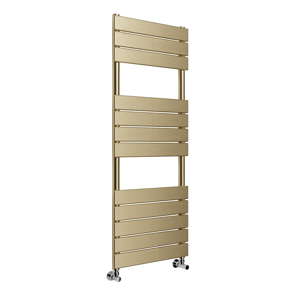 Ajax Dovedale Brushed Brass 1200 x 500mm Square Ladder Towel Warmer (1)