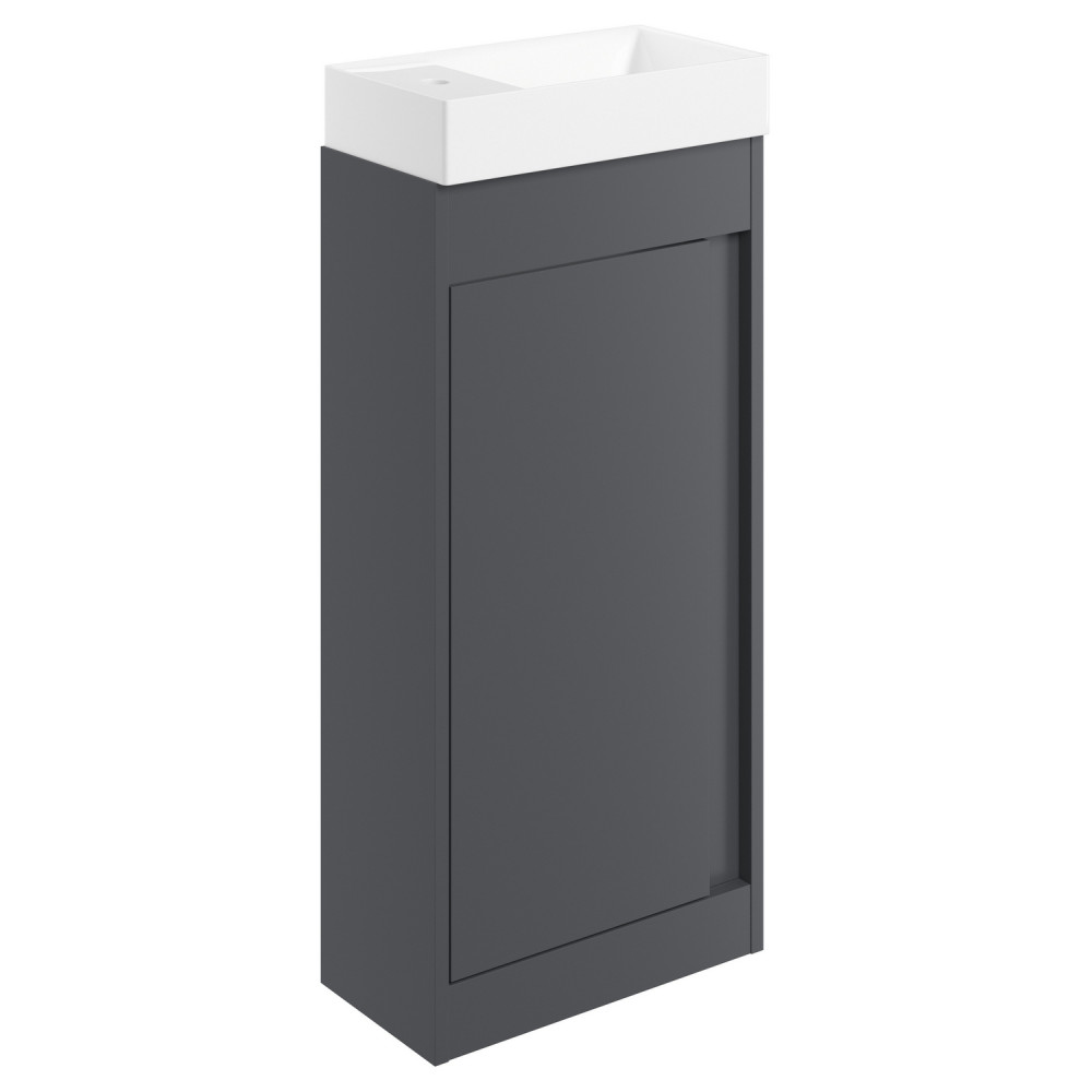 Ajax Elsham 400mm Matt Graphite Grey Floor Standing Vanity Unit and Basin