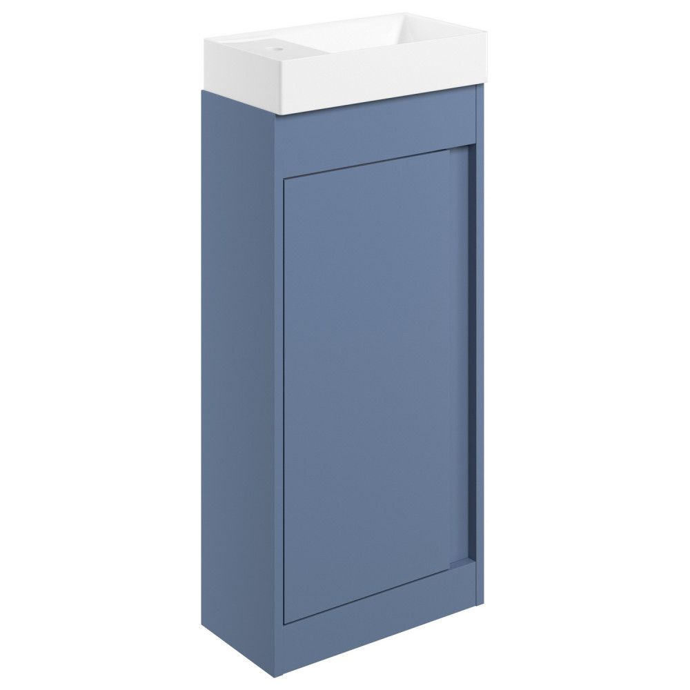 Ajax Elsham 400mm Matt Misty Blue Floor Standing Vanity Unit and Basin