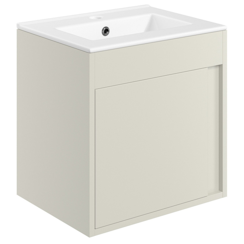 Ajax Elsham 500mm Matt Latte Wall Hung Vanity Unit and Basin