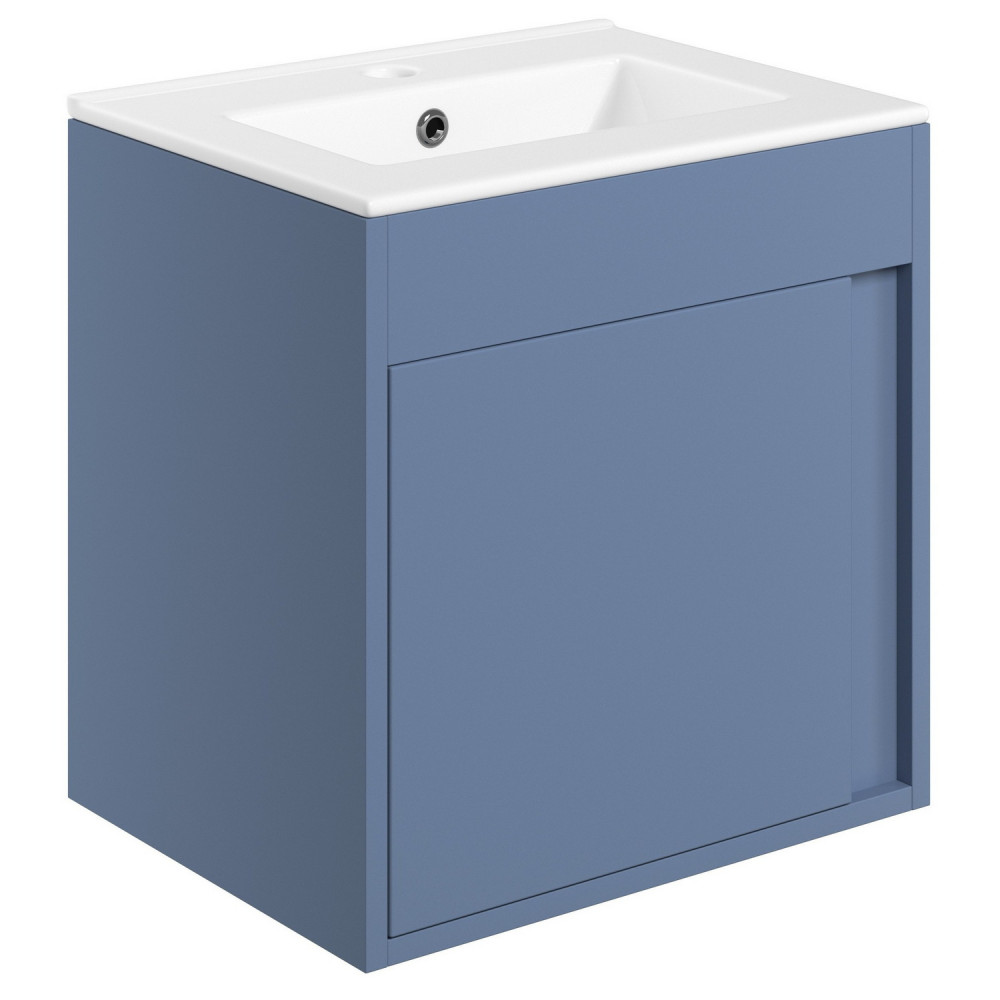 Ajax Elsham 500mm Matt Misty Blue Wall Hung Vanity Unit and Basin