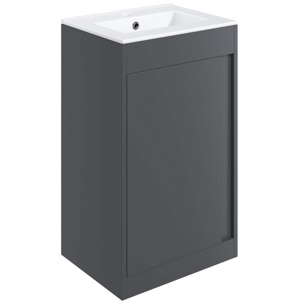 Ajax Elsham 510mm Matt Graphite Grey Floor Standing Vanity Unit with Basin