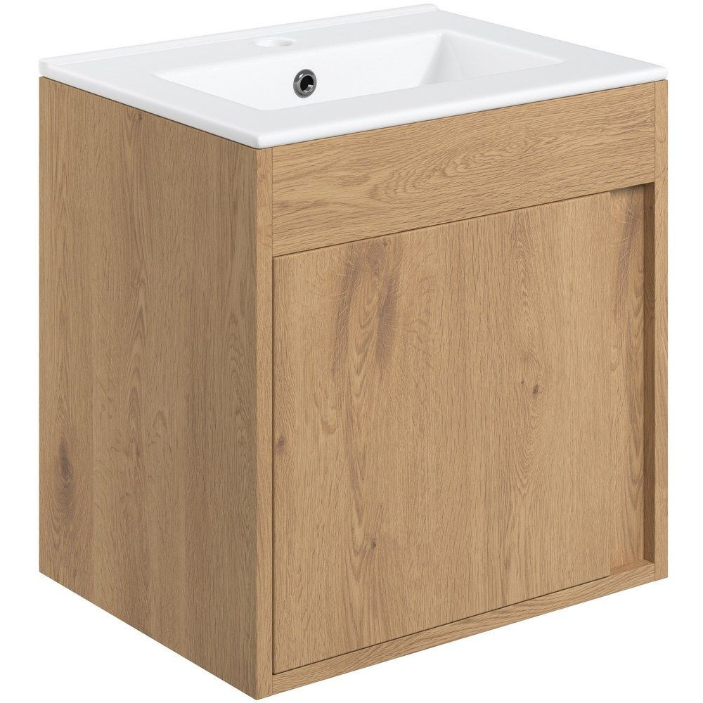 Ajax Elsham 510mm Seville Oak Wall Hung Vanity Unit with Basin
