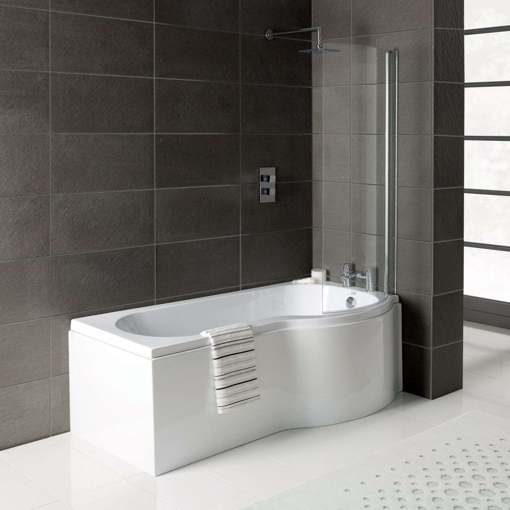Ajax Essentials P Shaped Right Hand 1700 x 700mm Shower Bath Set