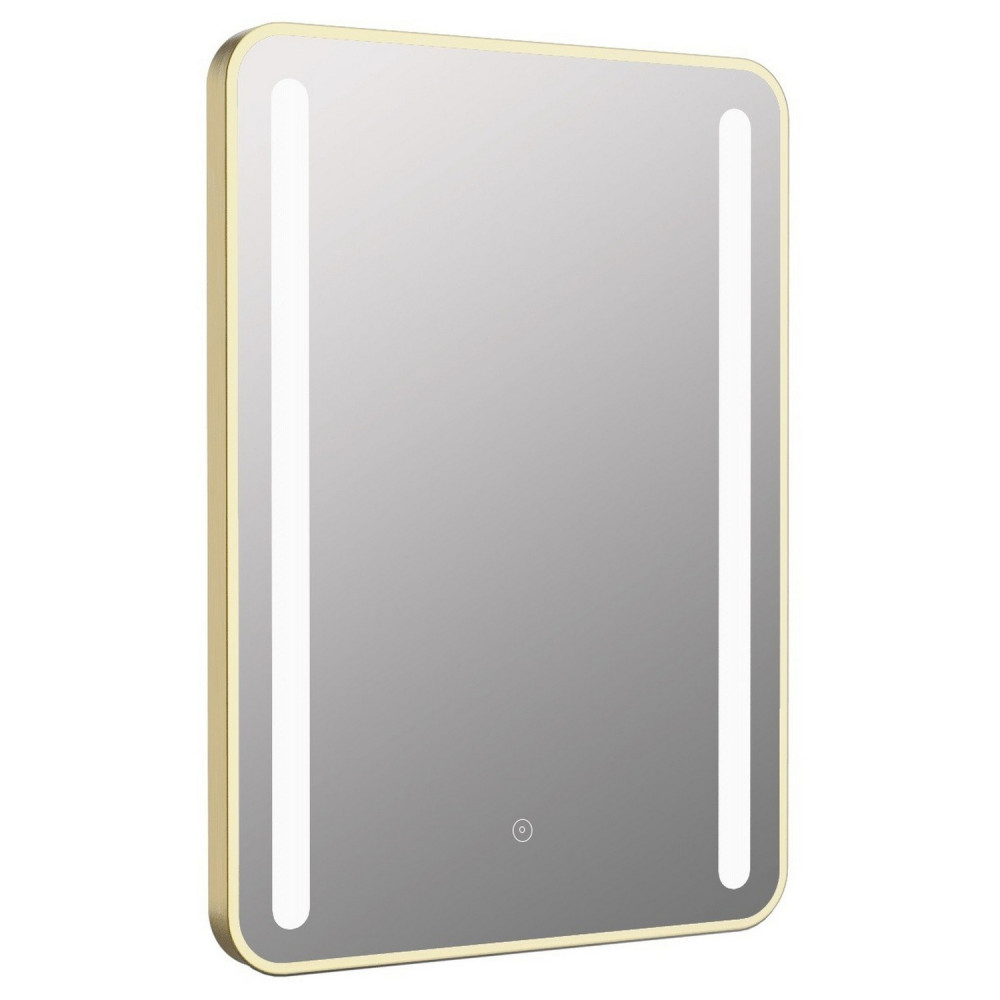 Ajax Faulding 700 x 500mm Brushed Brass Front Lit Bathroom Mirror