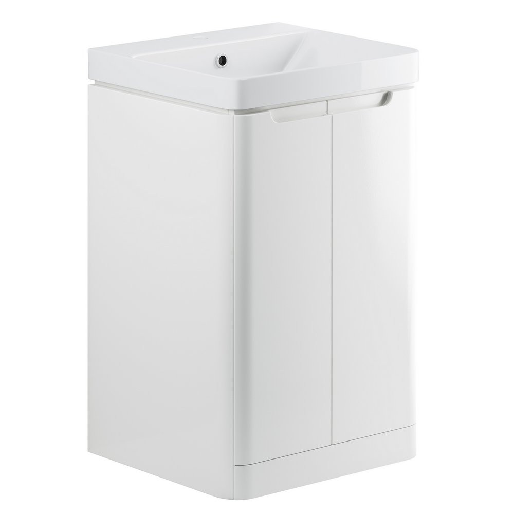 Ajax Ferriby 500mm Floor Standing Gloss White Vanity Unit with Basin