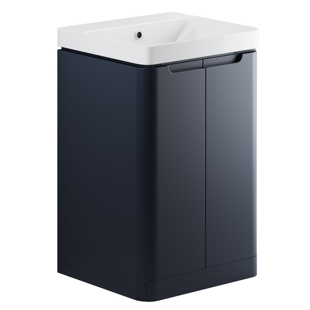 Ajax Ferriby 500mm Floor Standing Matt Indigo Vanity Unit with Basin
