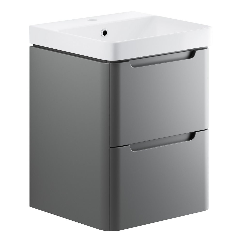 Ajax Ferriby 500mm Wall Hung Matt Grey Vanity Unit with Basin